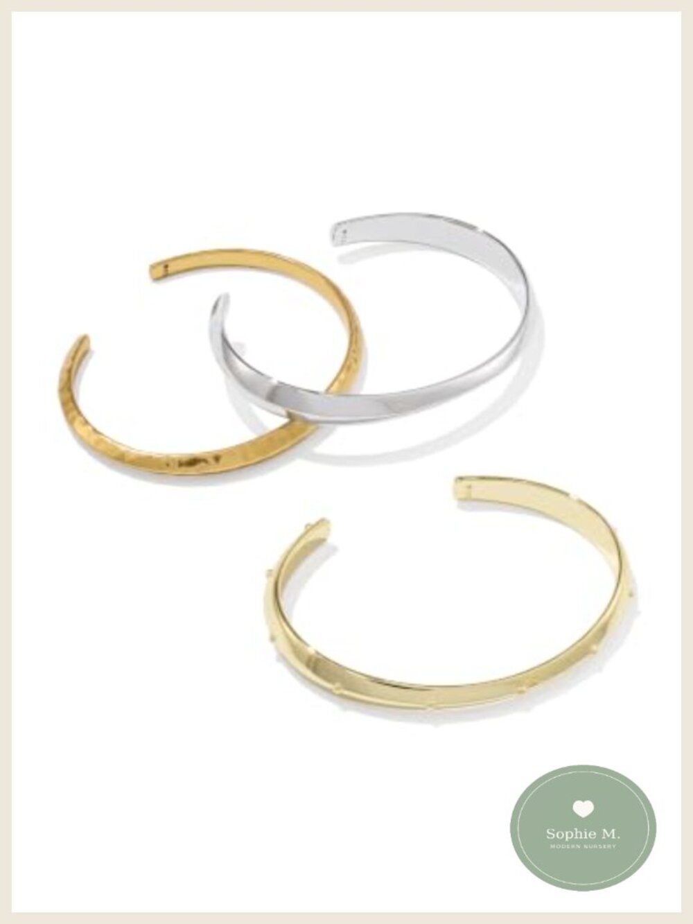 Kendra Scott Oakland Set of 3 Cuff Bracelets Silver-Plated Brass Stackable